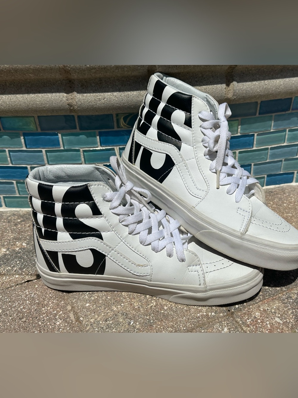 Vans Sk8-Hi High-Top Sneakers (White)